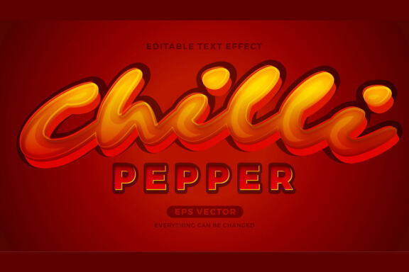 Editable Text Effect Chilli Pepper Style