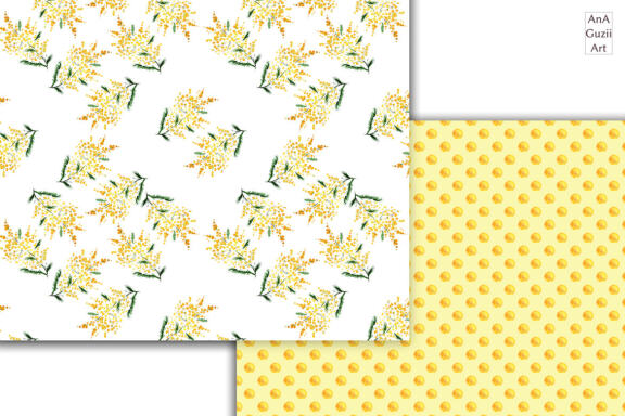 Watercolor mimosas, blossoming branches.