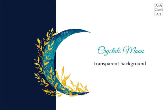 Crystals and Moon illustrations.