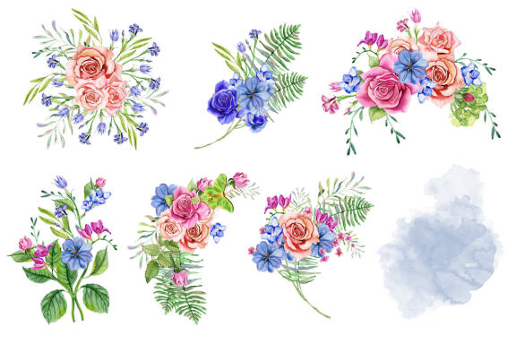 Flowers Bouquets Clipart Sublimation PNG