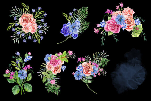 Flowers Bouquets Clipart Sublimation PNG