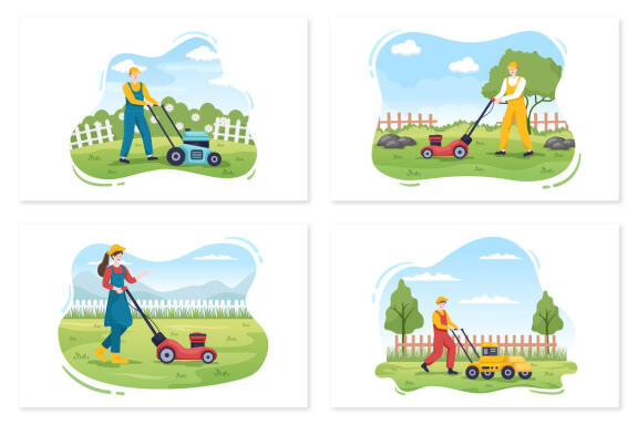 12 Lawn Mower Illustration