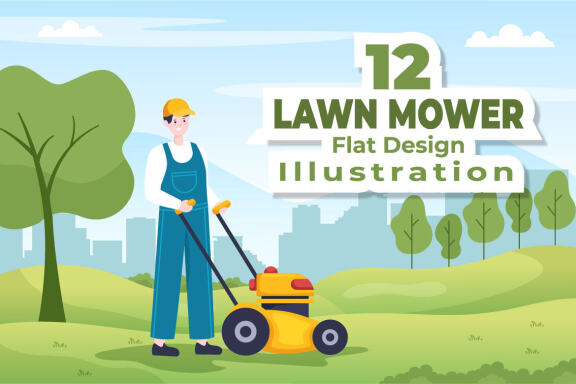12 Lawn Mower Illustration
