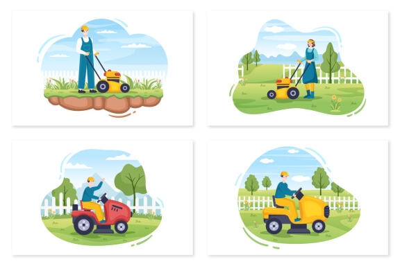 12 Lawn Mower Illustration