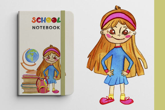 Watercolor back to school clip art, children boys and girls