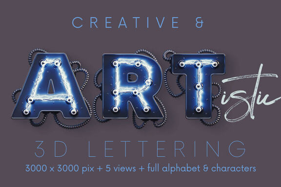 Futuristic Scientist - 3D Lettering