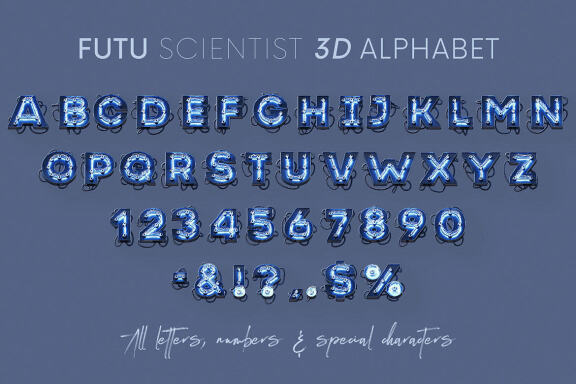 Futuristic Scientist - 3D Lettering
