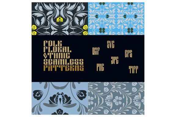 Folk Flowers Pattern Floral Print Ethnic Art
