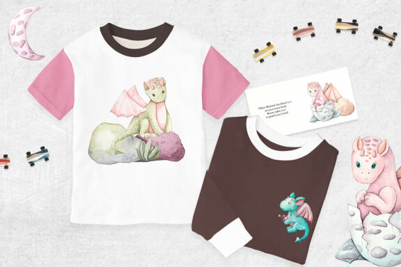 Dragons watercolor clipart - Sublimation designs
