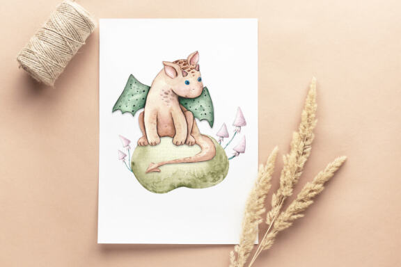Dragons watercolor clipart - Sublimation designs