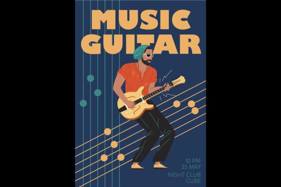 Music festival posters scenes