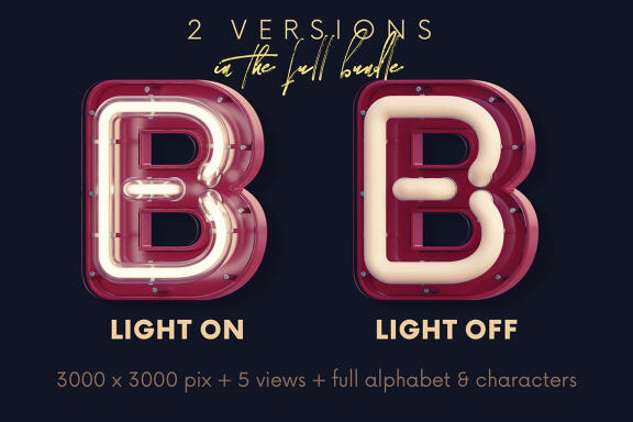 Neon & Matte FREE Alphabet