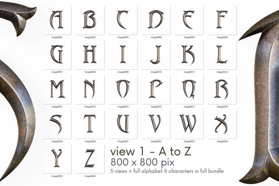 Ancient Metal FREE Alphabet