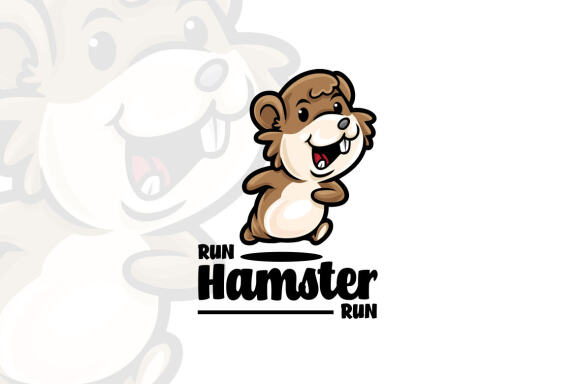 Hamster Run Mascot Logo