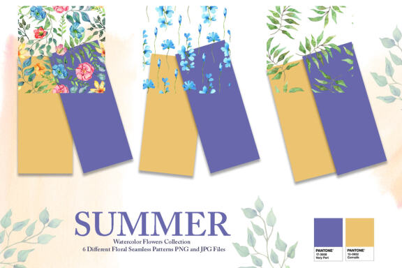 Watercolor Summer Flowers Collection
