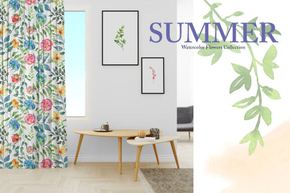 Watercolor Summer Flowers Collection
