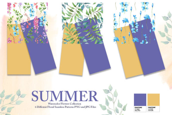Watercolor Summer Flowers Collection