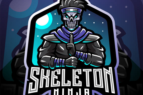 Skull Ninja Esport Mascot Logo 