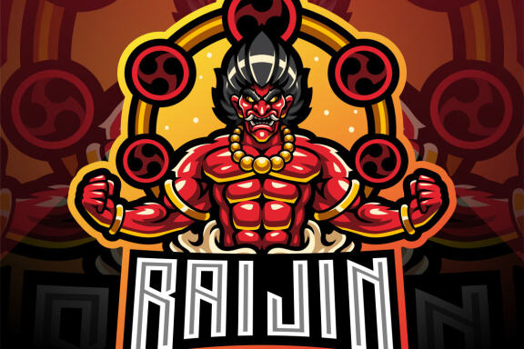 Raijin Esport Mascot Logo 