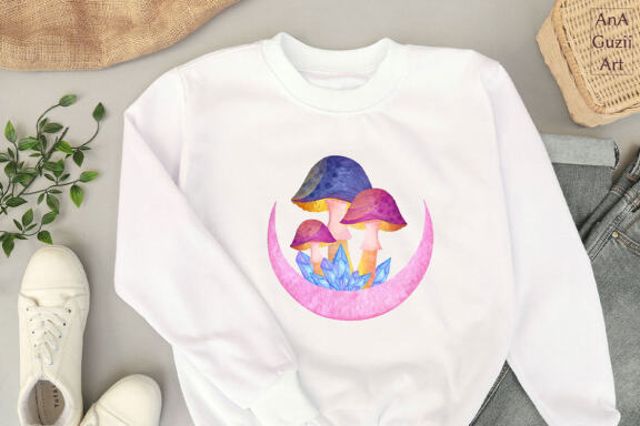 Watercolor Magic Mushroom clipart