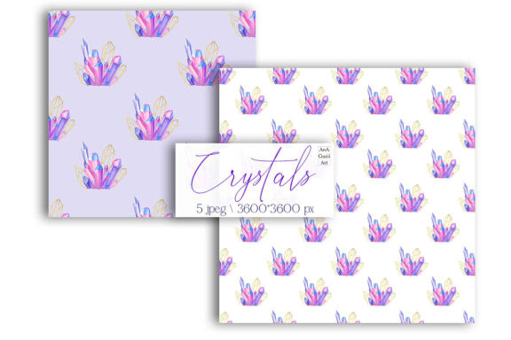 Watercolor Crystal Seamless Digital Papers