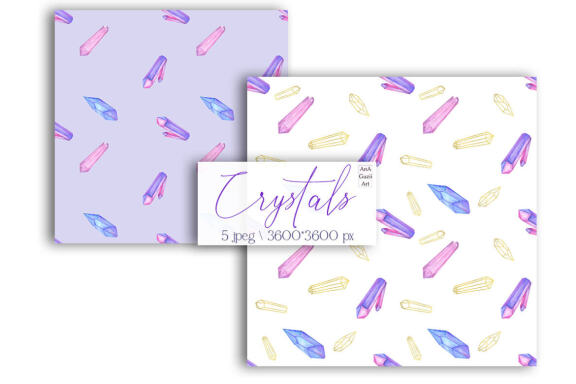 Watercolor Crystal Seamless Digital Papers