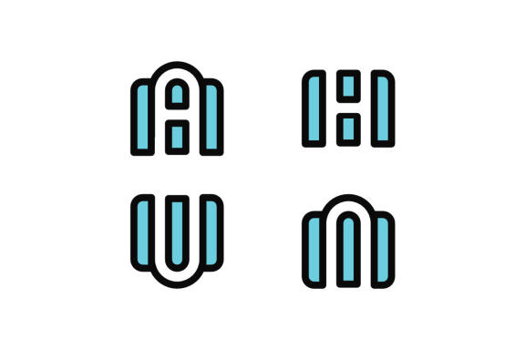 A H U N Monogram - Free Logo