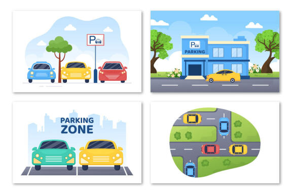 15 Valet Parking Car Illustration