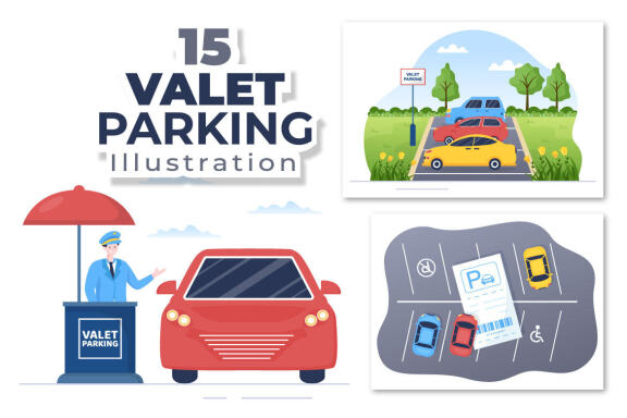 15 Valet Parking Car Illustration