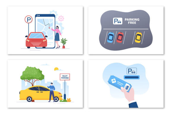 15 Valet Parking Car Illustration