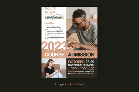 Course Admission Flyer PSD Template