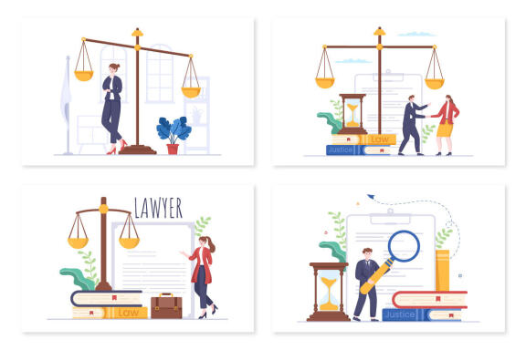 14 Lawyer, Attorney and Justice Illustration