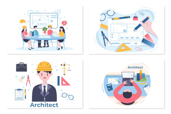 16 Architect or Engineer Illustration