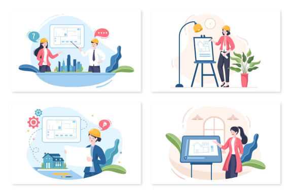 16 Architect or Engineer Illustration
