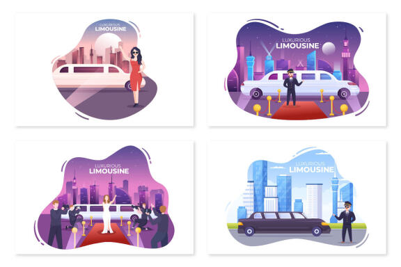 12 Limousine Car Design Illustration