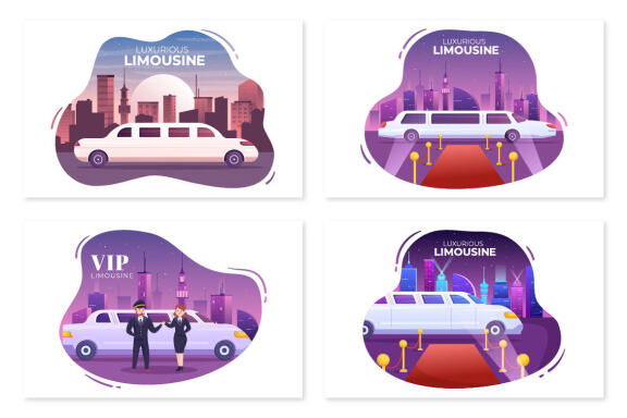 12 Limousine Car Design Illustration