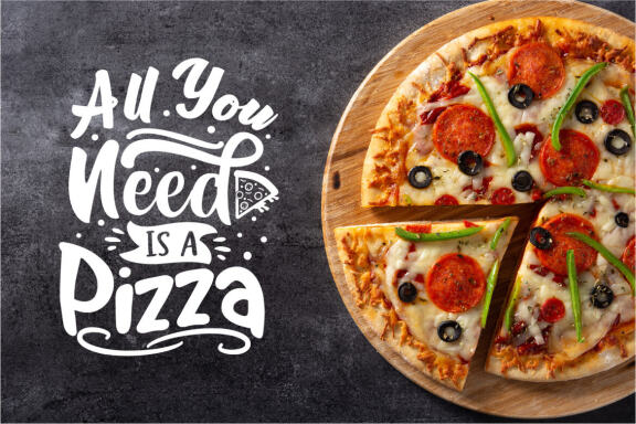 Pizza lettering quotes svg bundle