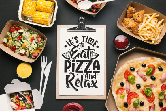 Pizza lettering quotes svg bundle