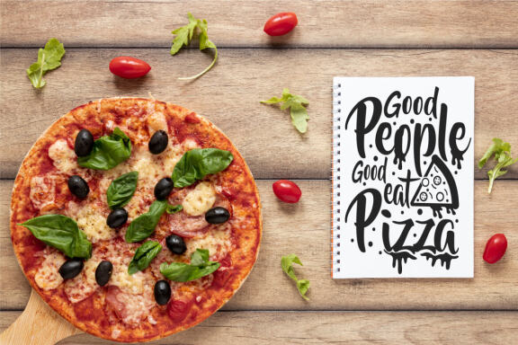 Pizza lettering quotes svg bundle