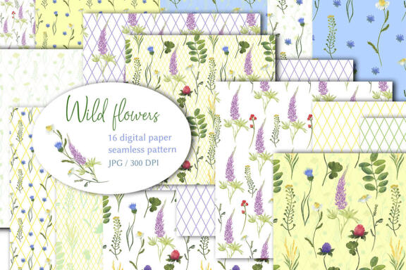 Watercolor Wildflowers Digital Paper