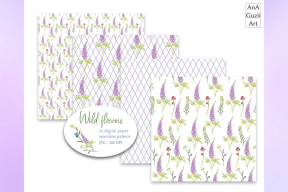Watercolor Wildflowers Digital Paper