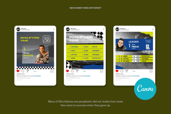 Motorcycle Racing Instagram | CANVA Template