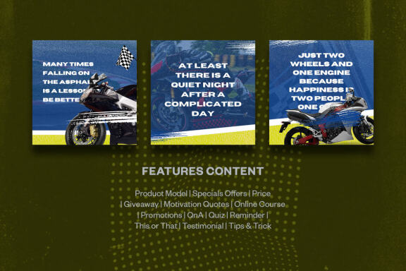 Motorcycle Racing Instagram | CANVA Template