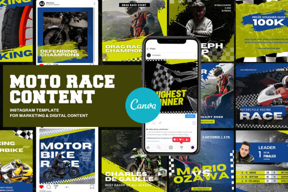 Motorcycle Racing Instagram | CANVA Template
