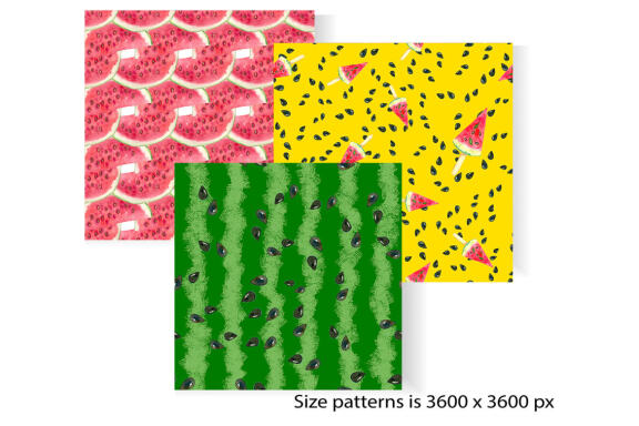 Watermelon pattern pink and green digital paper, summer pattern