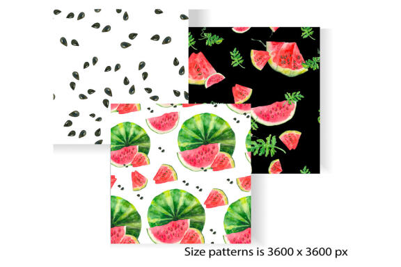 Watermelon pattern pink and green digital paper, summer pattern