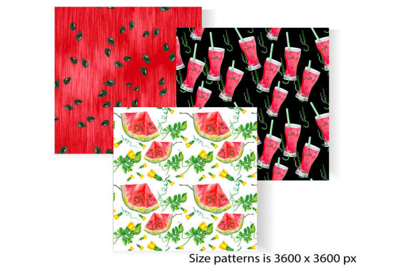 Watermelon pattern pink and green digital paper, summer pattern