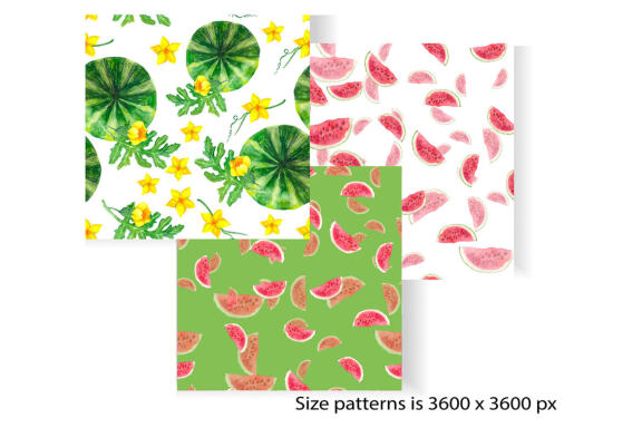 Watermelon pattern pink and green digital paper, summer pattern