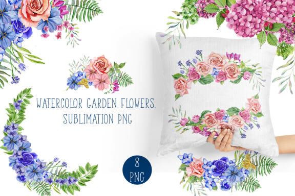 Floral Bouquets Clipart. Sublimation PNG