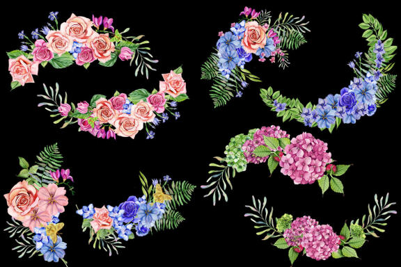 Floral Bouquets Clipart. Sublimation PNG